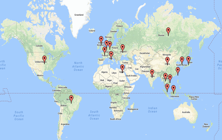 Cyber Security Threat Geolocations March 19-26 2018