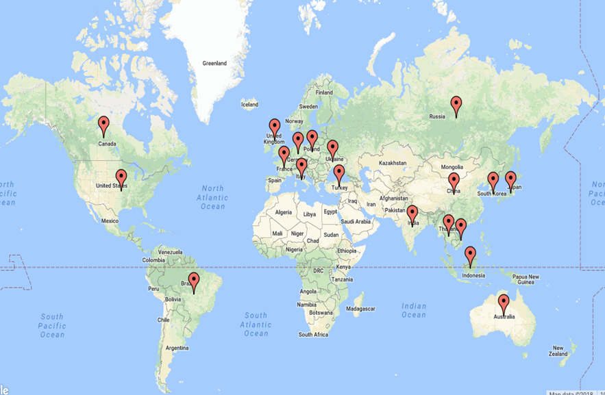 Cyber Threat Geolocations March 12-19 2018