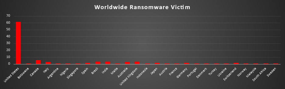 Worldwide Ransomware Victims Chart